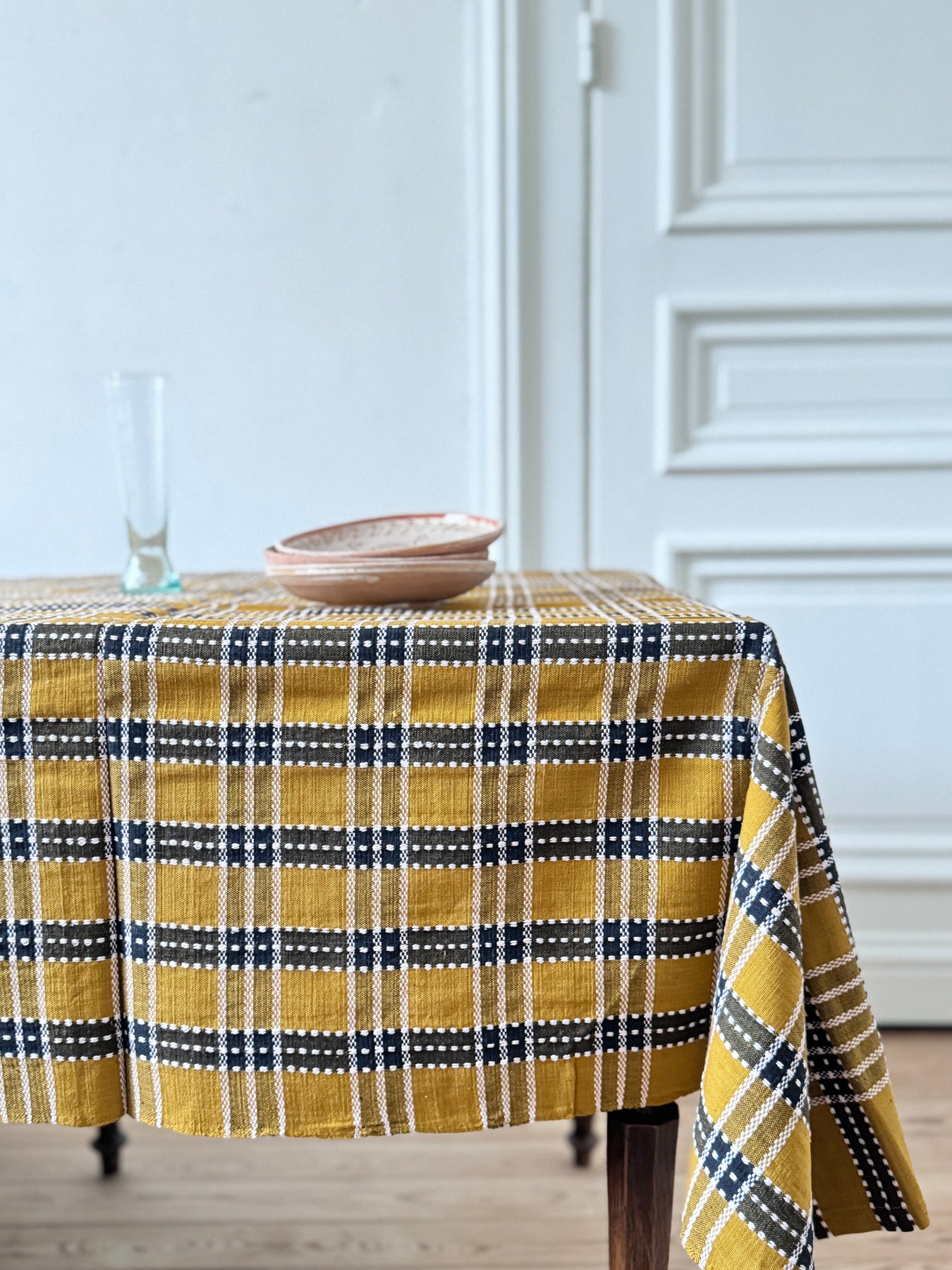 Nappe Madras Tissée Coton - 170x130 Cm - Vintage Années 90 - France